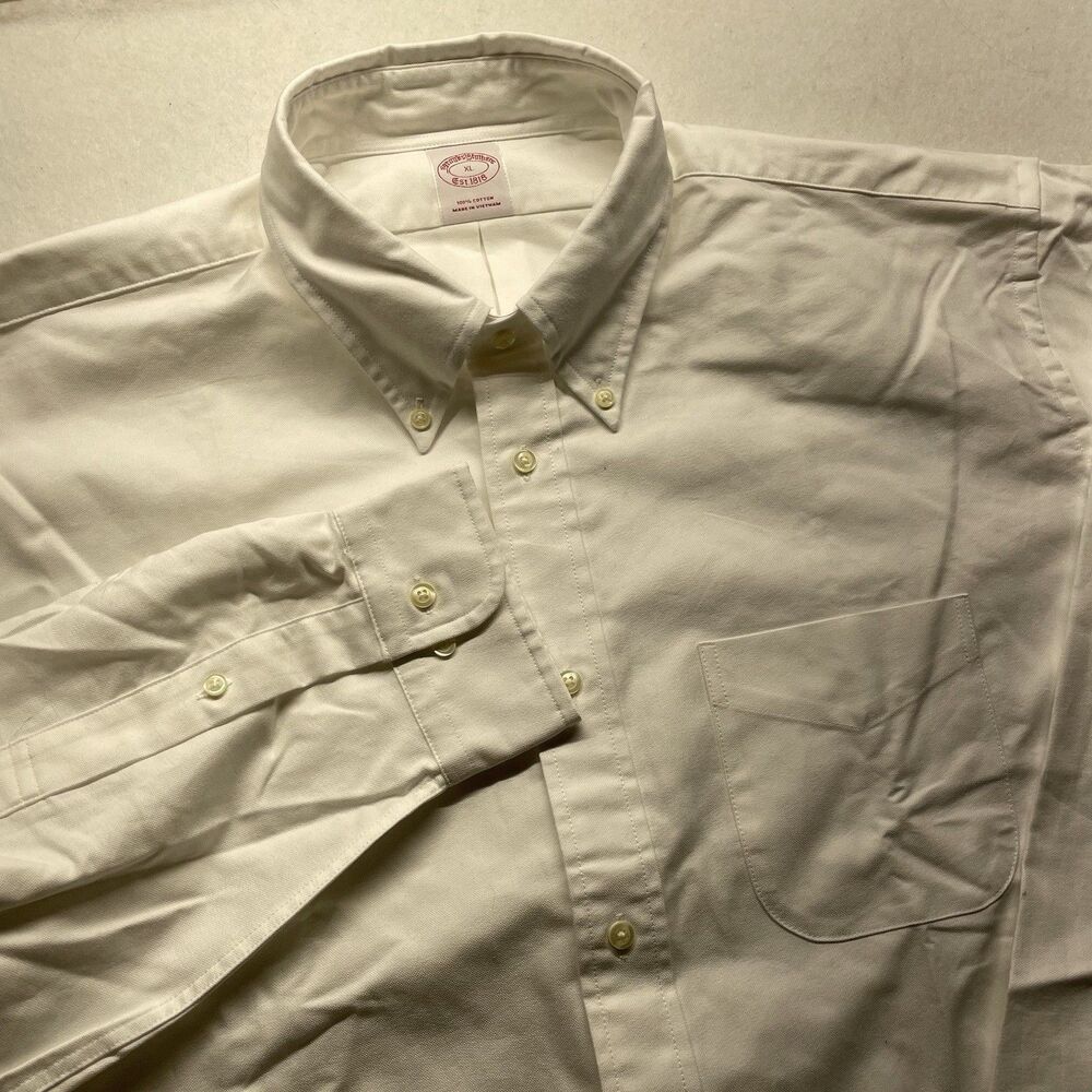 Brooks Brothers 1818 NWT White XL Men's Oxford Button Down Long Sleeve Shirt